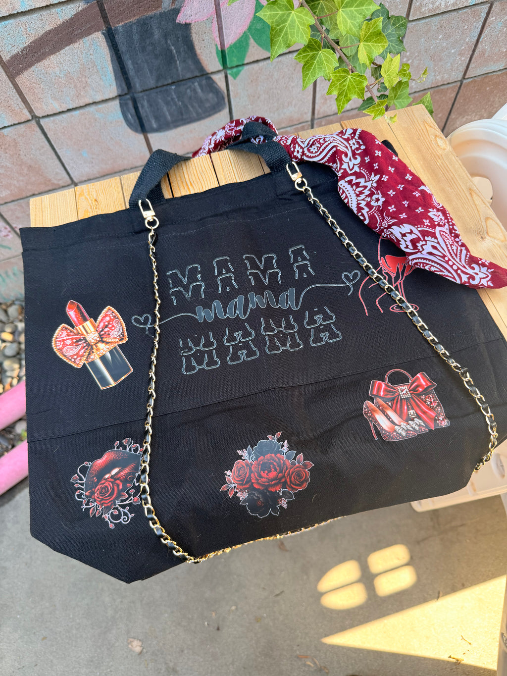 Red and Black Mama Tote