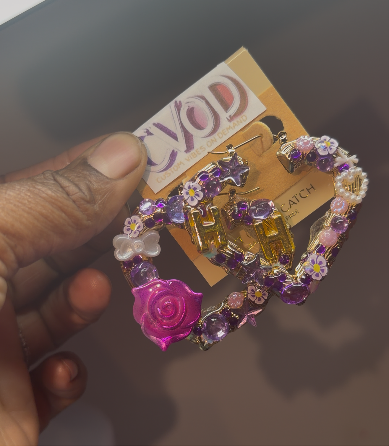 Purple Junk Earrings