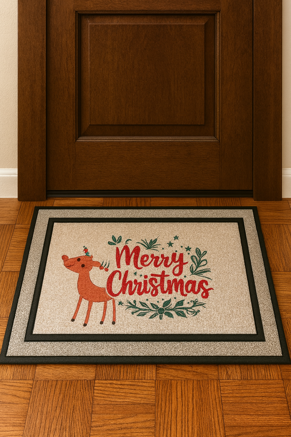 Merry Christmas Reindeer Doormat