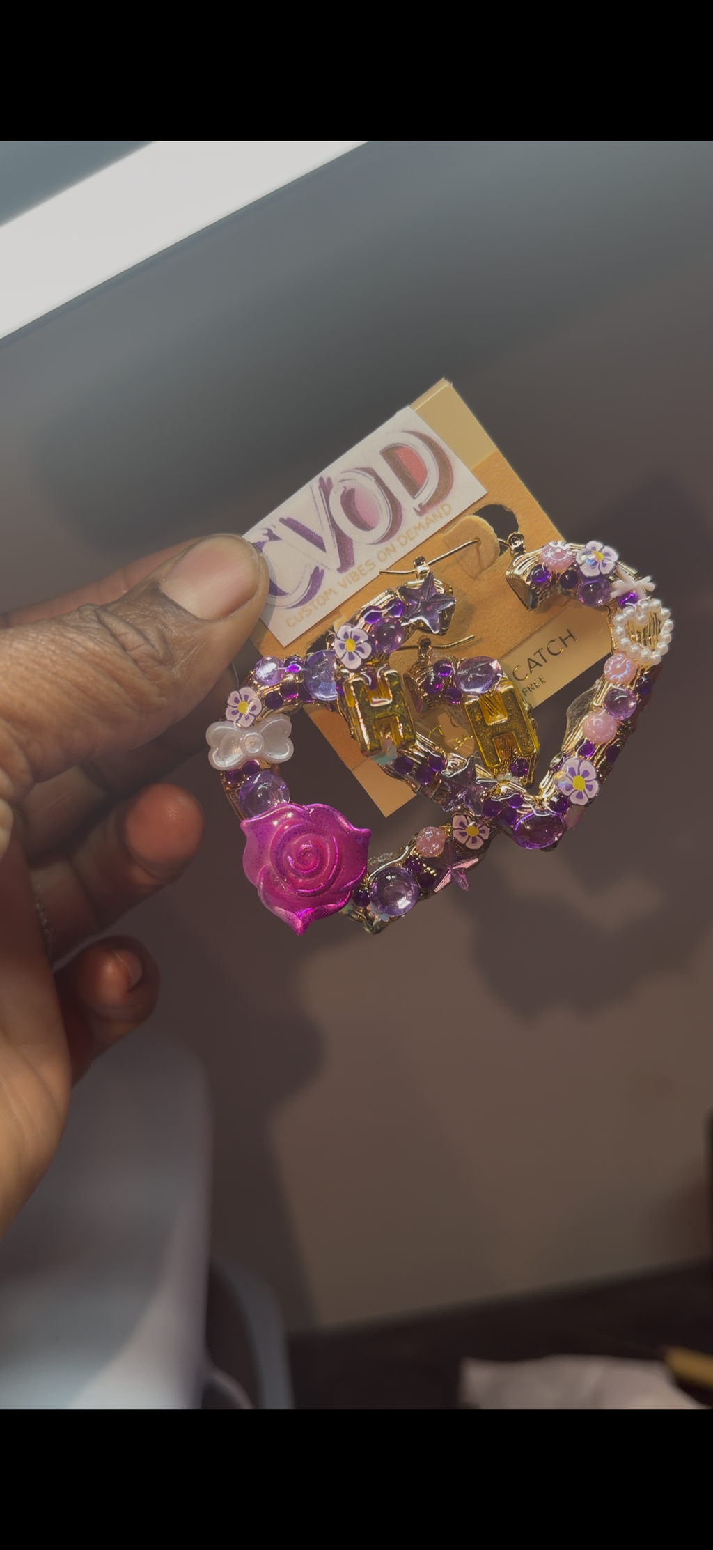 Purple Junk Earrings