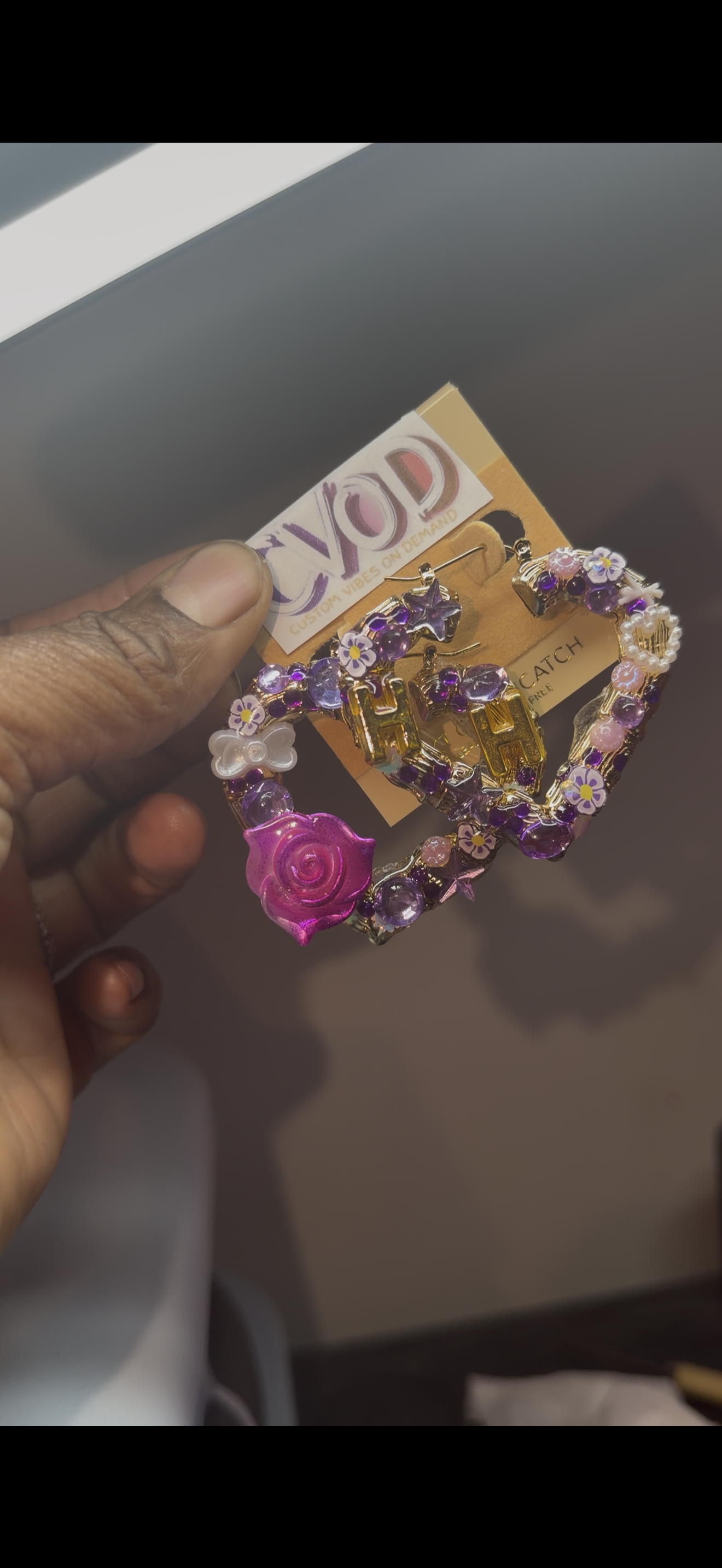 Purple Junk Earrings