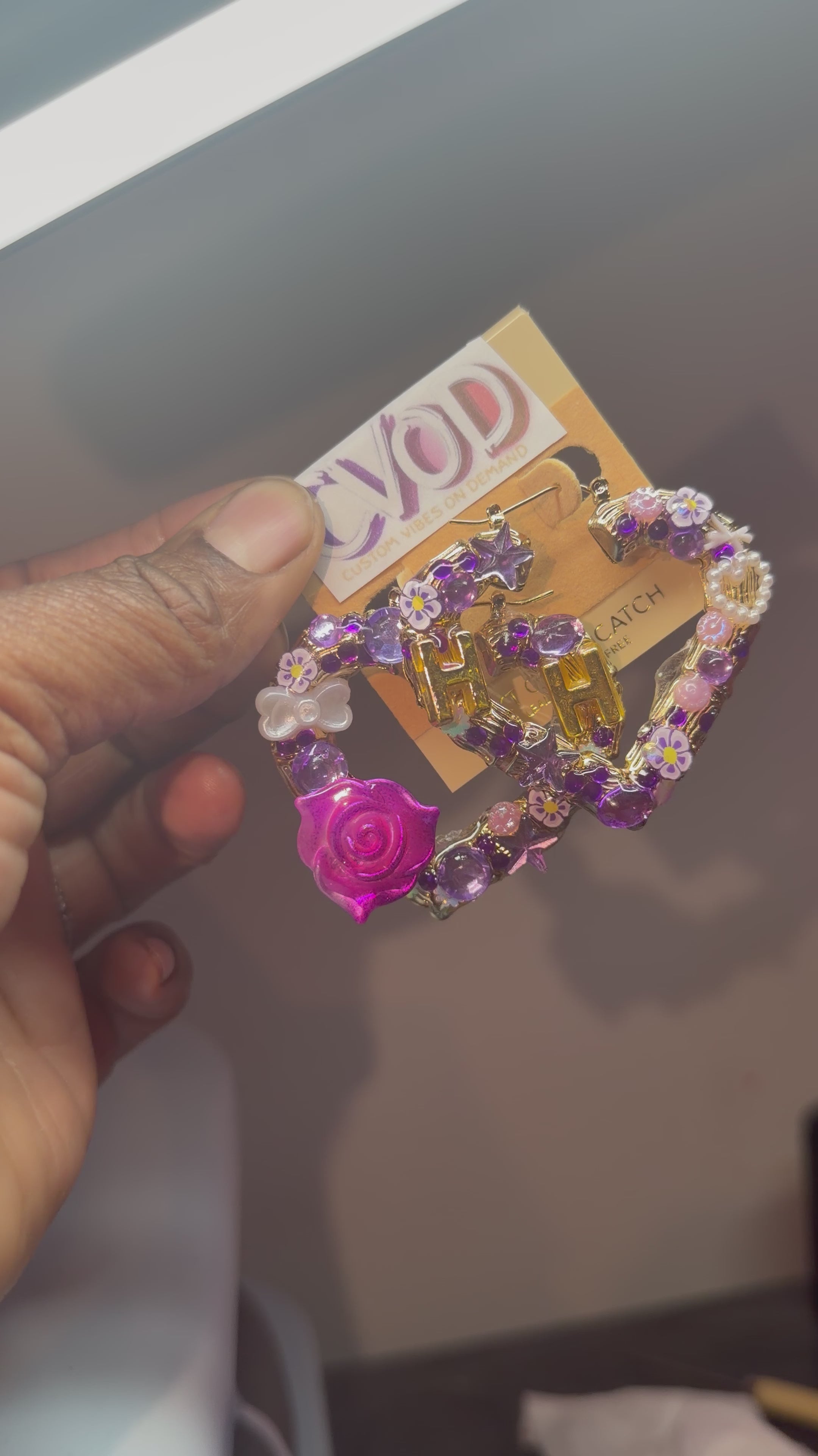 Purple Junk Earrings